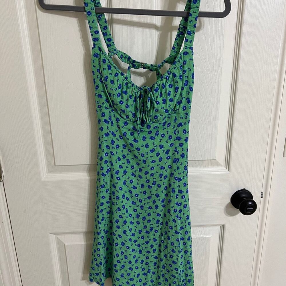 ASTR The Label Green Blue Floral Mini Dress Size M